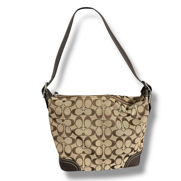 Coach M0732-F10906 Soho Hobo Shoulder Bag Brown Tan Medium Purse - Picture 1 of 12